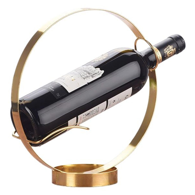 002B003 Creative Wine Rack Iron Metal Single Wine Bottle Holder for Home Office Decoration