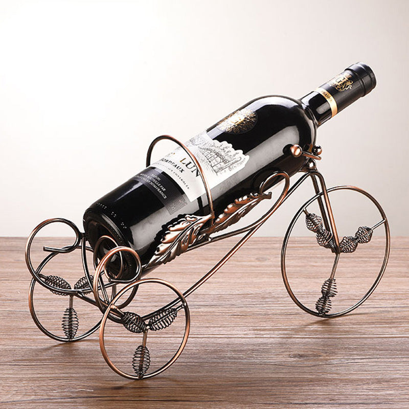 002B004 Retro Wine Rack Metal Bicycles Tricycle Design Wine Bottle Organizer Home Decoration
