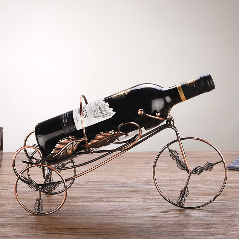 002B004 Retro Wine Rack Metal Bicycles Tricycle Design Wine Bottle Organizer Home Decoration