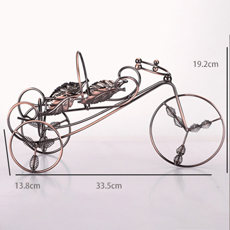002B004 Retro Wine Rack Metal Bicycles Tricycle Design Wine Bottle Organizer Home Decoration