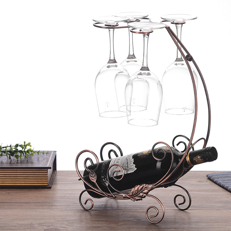 002A013-4 Red Wine Display Rack Wine Bottle 4-Cup Holder Home Decoration