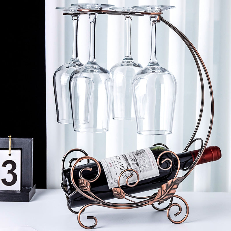 002A013-4 Red Wine Display Rack Wine Bottle 4-Cup Holder Home Decoration