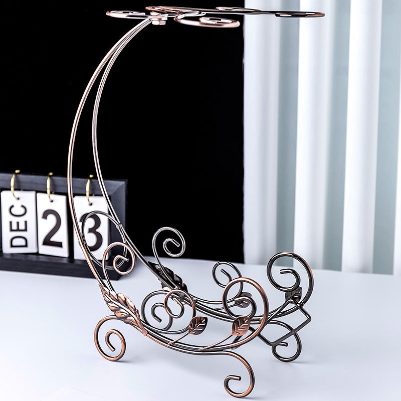 002A013-4 Red Wine Display Rack Wine Bottle 4-Cup Holder Home Decoration