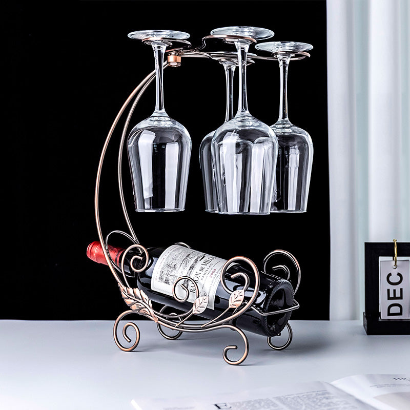 002A013-4 Red Wine Display Rack Wine Bottle 4-Cup Holder Home Decoration