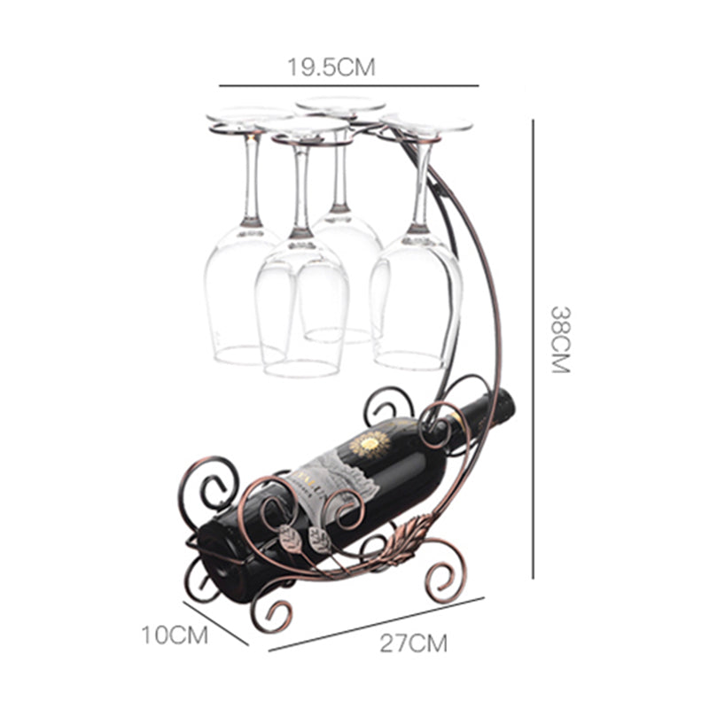 002A013-4 Red Wine Display Rack Wine Bottle 4-Cup Holder Home Decoration