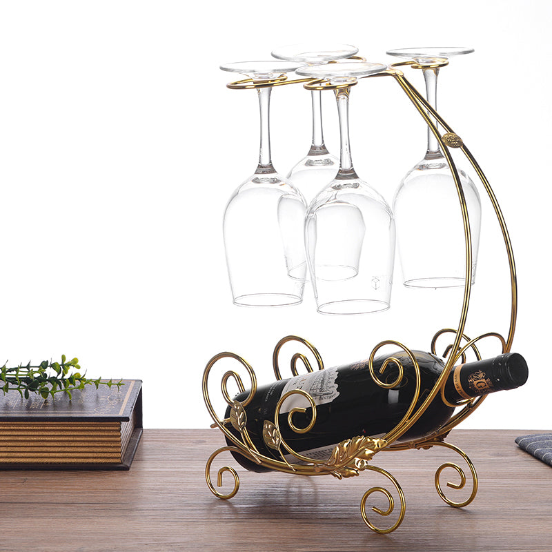 002A013-4 Red Wine Display Rack Wine Bottle 4-Cup Holder Home Decoration