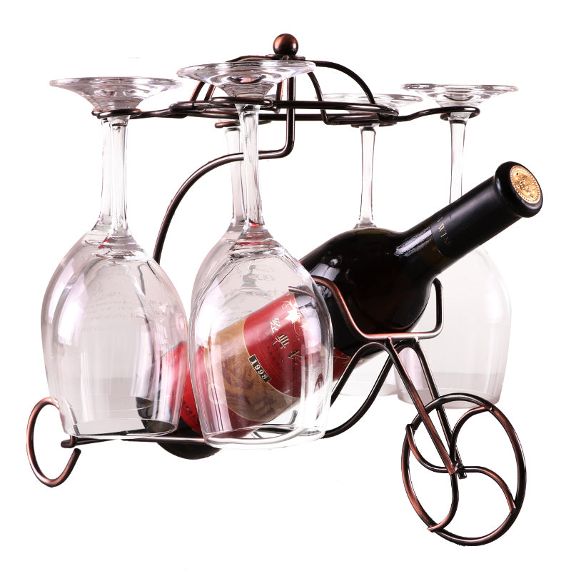 002A002 Creative Tricycle Shape Glass Cup Hanger Drying Stand Wine Storage Rack
