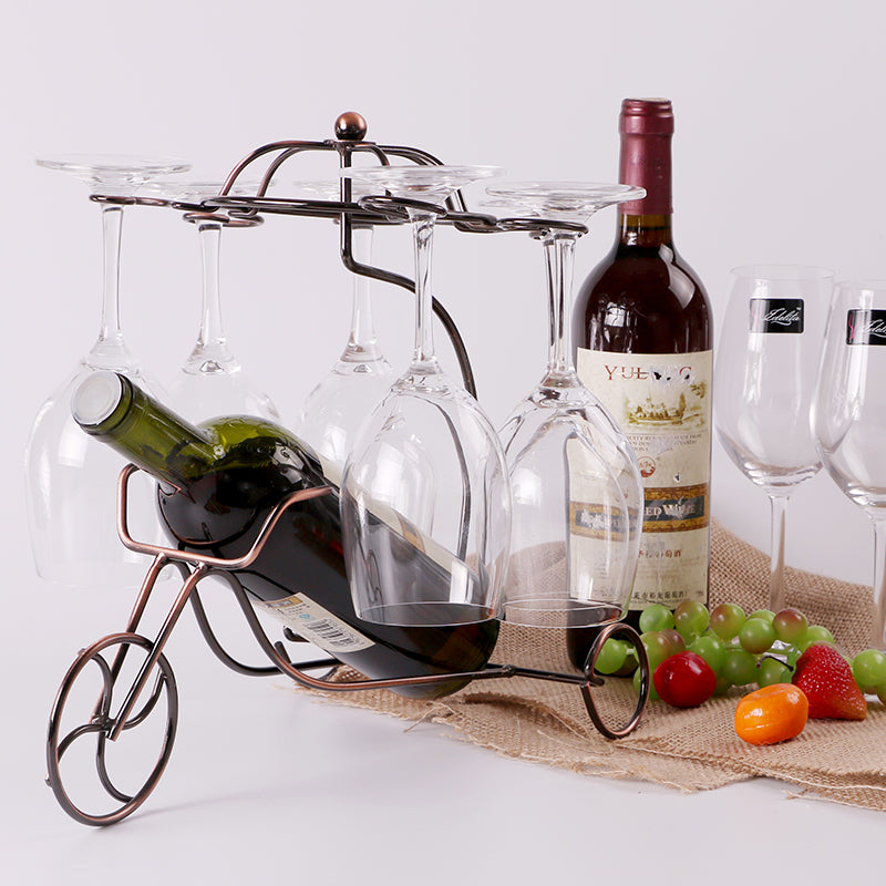 002A002 Creative Tricycle Shape Glass Cup Hanger Drying Stand Wine Storage Rack