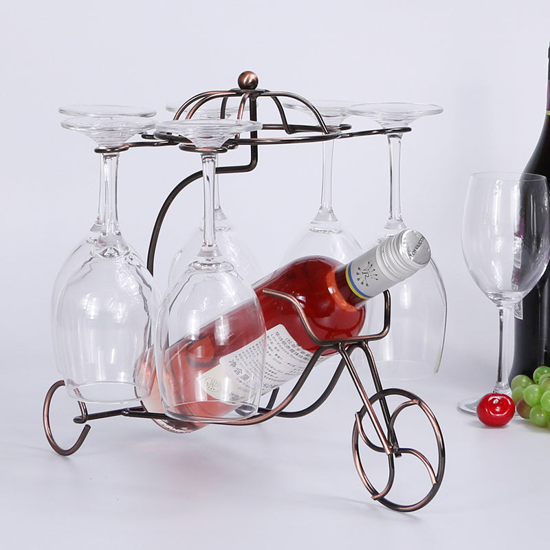 002A002 Creative Tricycle Shape Glass Cup Hanger Drying Stand Wine Storage Rack