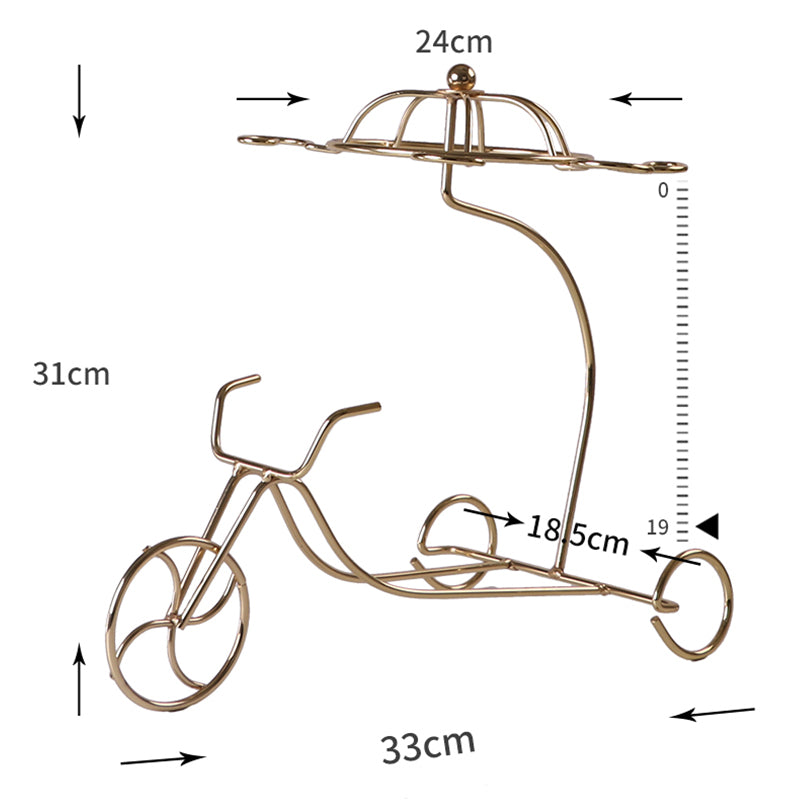 002A002 Creative Tricycle Shape Glass Cup Hanger Drying Stand Wine Storage Rack