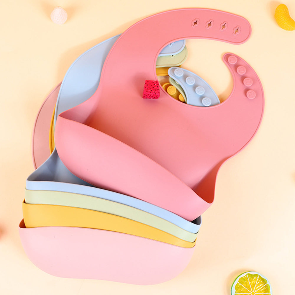 ZP0121 7Pcs Silicone Baby Feeding Set Toddler Self Feeding Dish Set (BPA Free / FDA Certificated)
