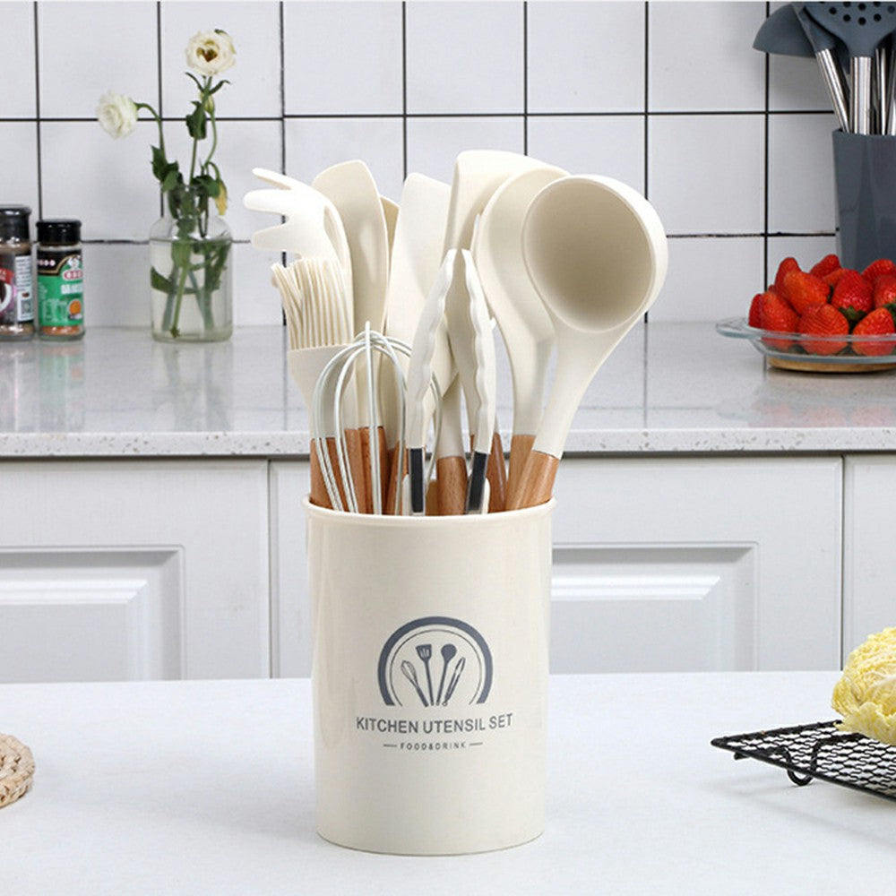34Pcs / Set Heat Resistant Kitchen Utensils Silicone Spatula Ladle Cooking Tools Kit for Non-stick Pan (No FDA, BPA Free)