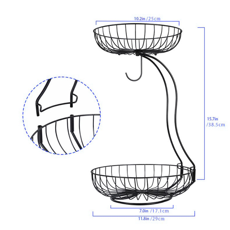 001-ZJGL-001 Nordic Double Layer Fruit Tray Snack Storage Basket (BPA Free, No FDA)
