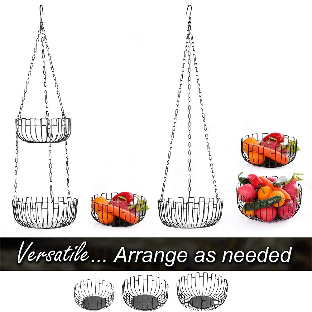 001-ZJD-SB1 3-Layer Hanging Basket Potted Plant Vegetable Fruit Basket (BPA-free, No FDA Certificate)