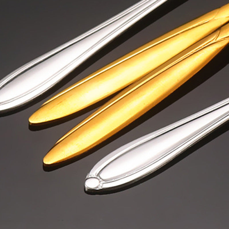4PCS / Set 12.4-12.6cm Stainless Steel Flower Shape Spoons Coffee Mixing Ice Cream Dessert Spoons