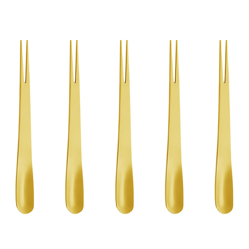 5Pcs / Set Stainless Steel Fork Ice Cream Spoon Kitchen Utensils (BPA Free, No FDA)