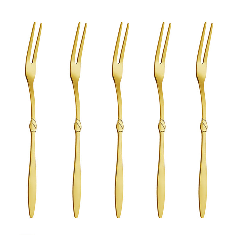 5Pcs / Set Stainless Steel Fork Ice Cream Spoon Kitchen Utensils (BPA Free, No FDA)
