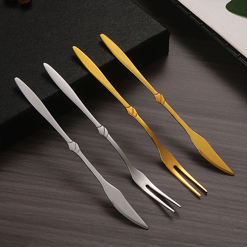 5Pcs Small Spoon / Fork Stainless Steel Dessert Spoon Fruit Fork (BPA Free, No FDA Certificate)