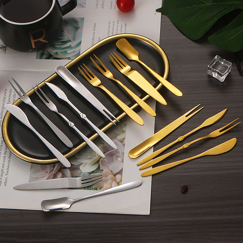 5Pcs Small Spoon / Fork Stainless Steel Dessert Spoon Fruit Fork (BPA Free, No FDA Certificate)