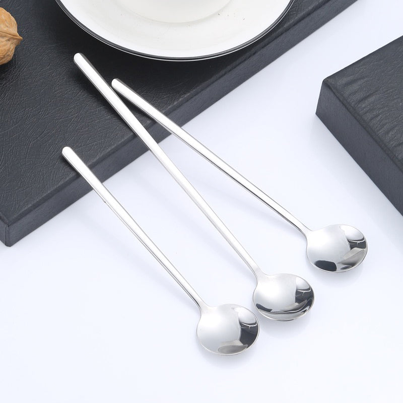 5Pcs Small Coffee Spoon Stainless Steel Round Dessert Spoon (BPA Free, No FDA Certificate) - Silver