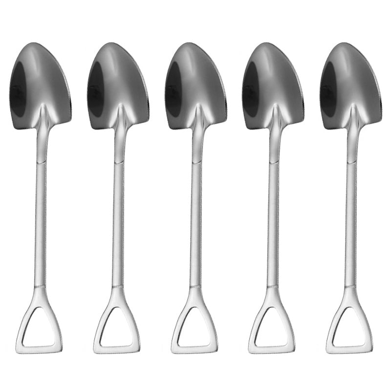 5Pcs Shovel Shape Spoon Stainless Steel Watermelon Dessert Spoon (BPA Free, No FDA Certificate)