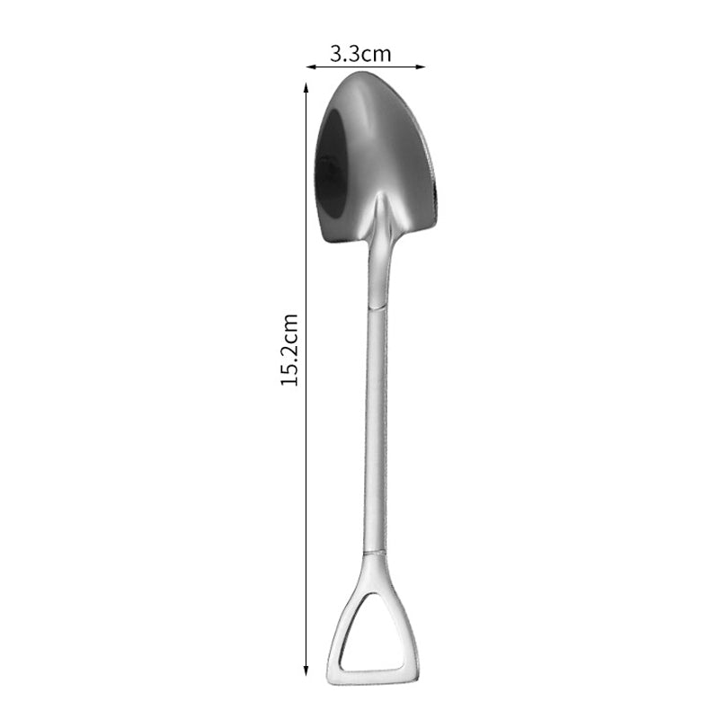 5Pcs Shovel Shape Spoon Stainless Steel Watermelon Dessert Spoon (BPA Free, No FDA Certificate)