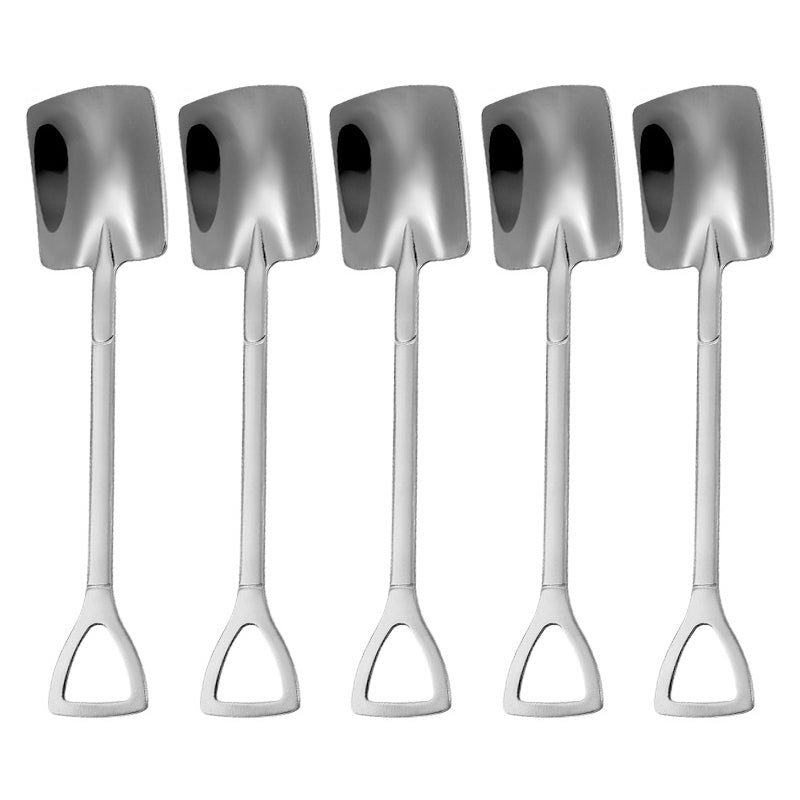 5Pcs Shovel Shape Spoon Stainless Steel Watermelon Dessert Spoon (BPA Free, No FDA Certificate)