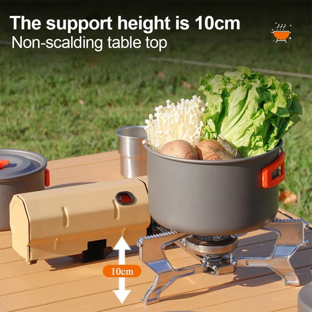 001 Portable Camping Stove Burner Outdoor Picnic Cooking Folding Gas Stove