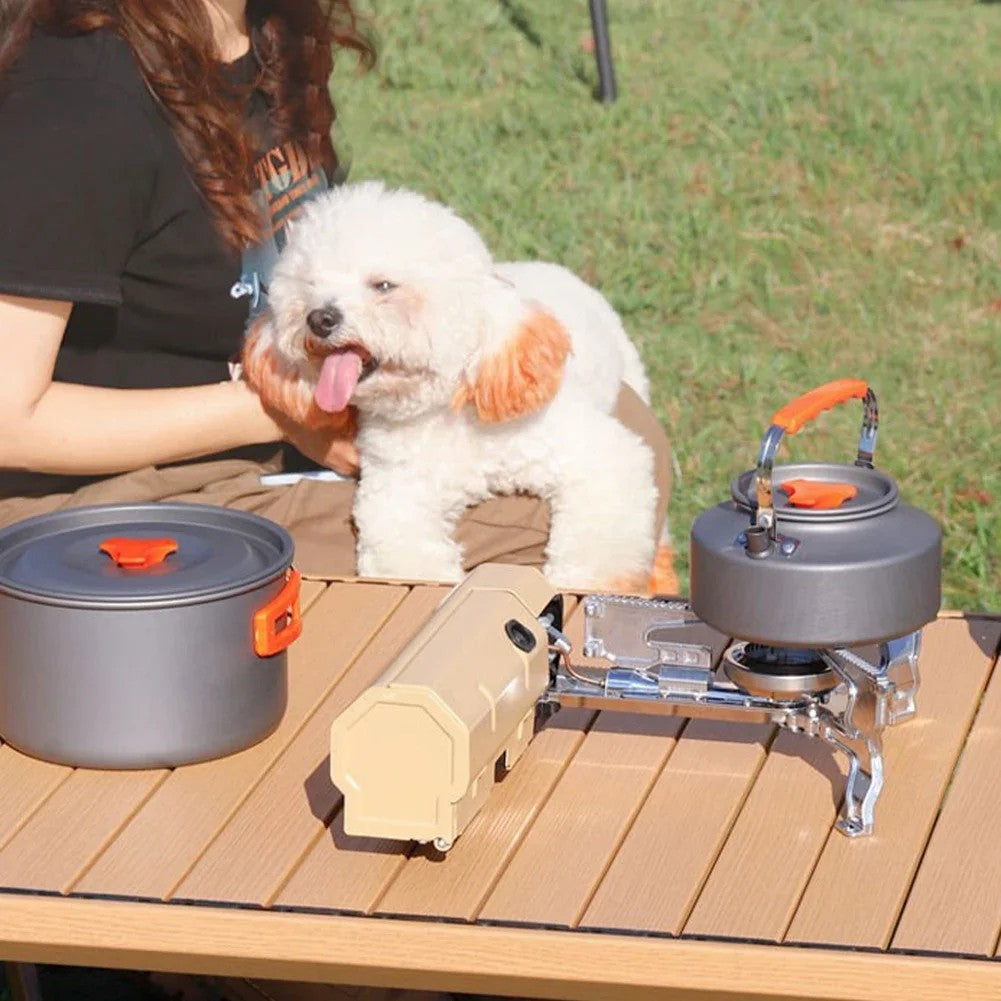 001 Portable Camping Stove Burner Outdoor Picnic Cooking Folding Gas Stove