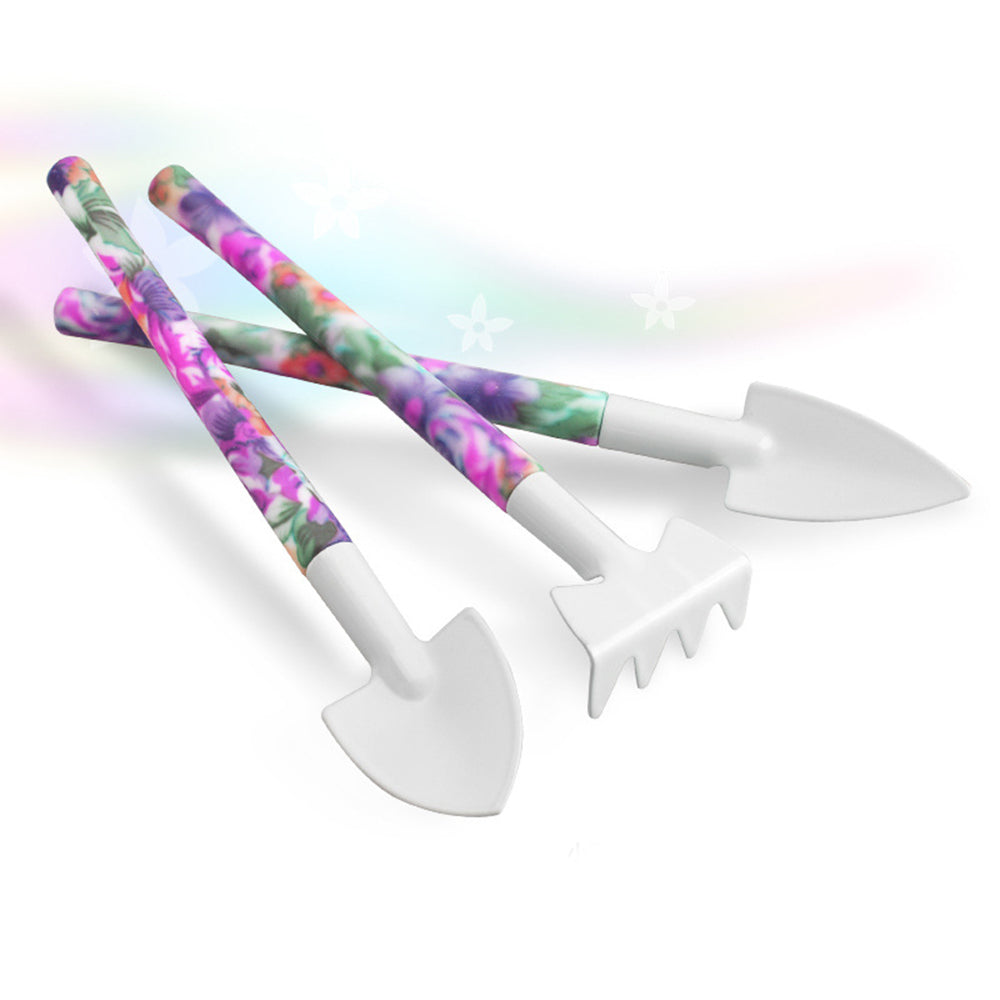 JC-1010 10Pcs / Set Stylish Pattern Garden Tools Shovel Pruning Shears Watering Can Kit - Purple