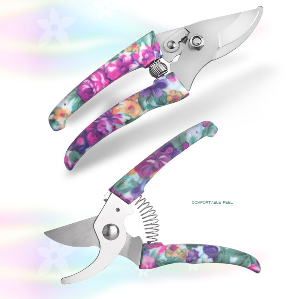 JC-1010 10Pcs / Set Stylish Pattern Garden Tools Shovel Pruning Shears Watering Can Kit - Purple