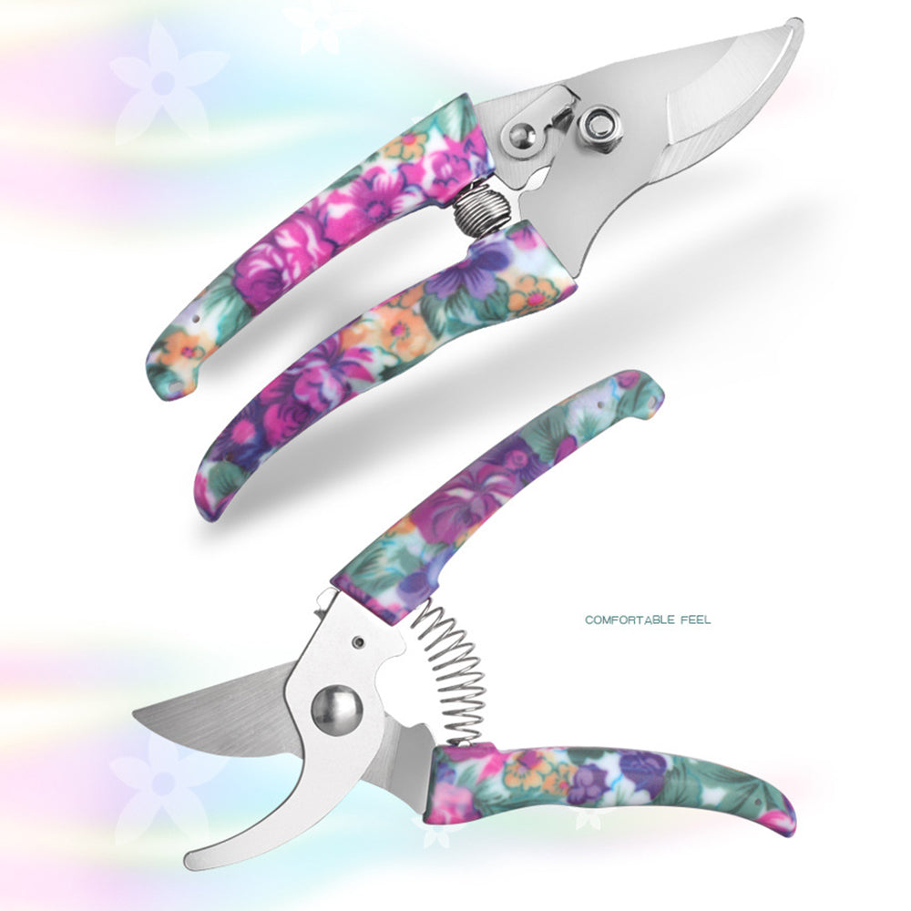 JC-1010 5Pcs / Set Stylish Pattern Garden Tools Soil Loosening Watering Can Tool Kit - Purple