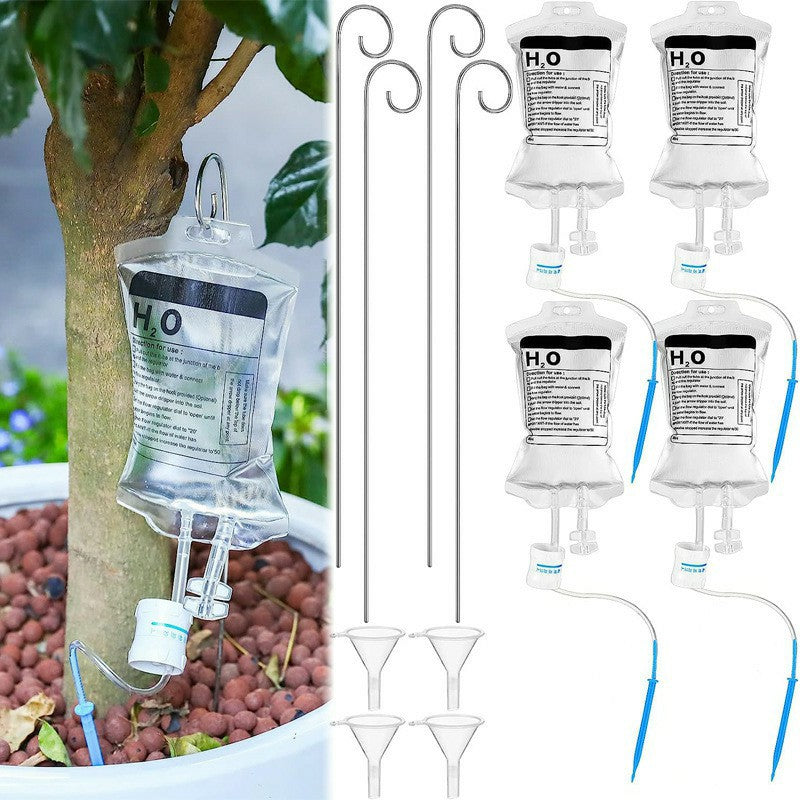 4Pcs 350ml Plant Watering Drip Irrigation Bags Adjustable Auto Watering Bag with 4 Hooks
