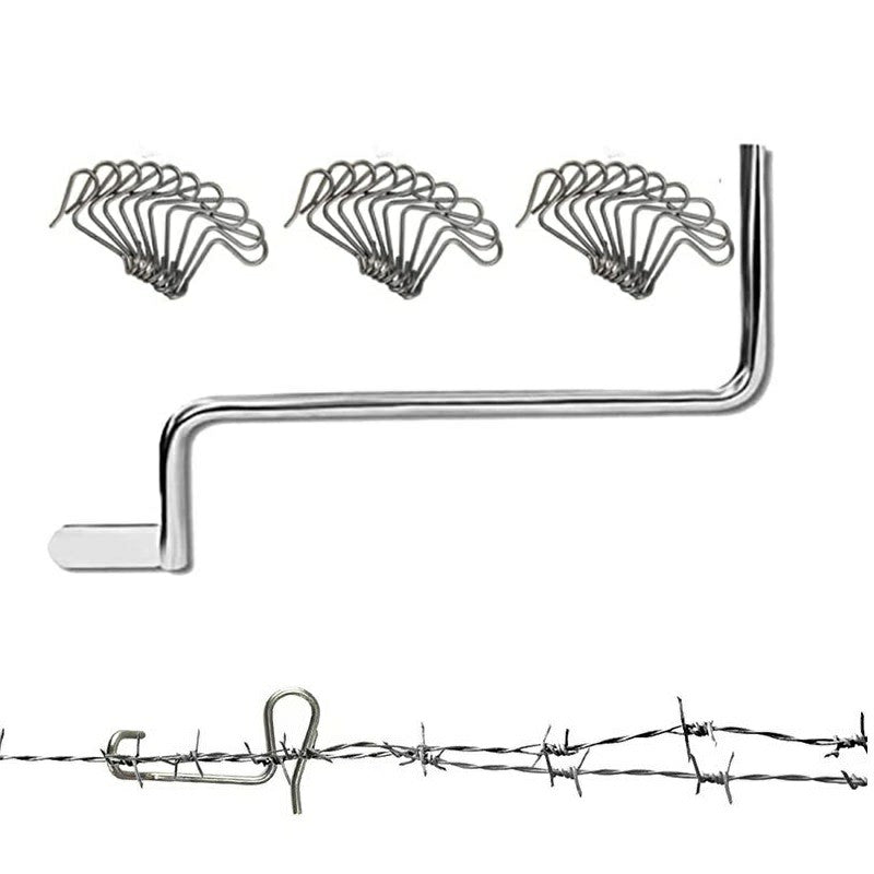 30Pcs Fence Wire Tensioner Garden Yard Metal Fence Wire Fastening Tool with Wrench