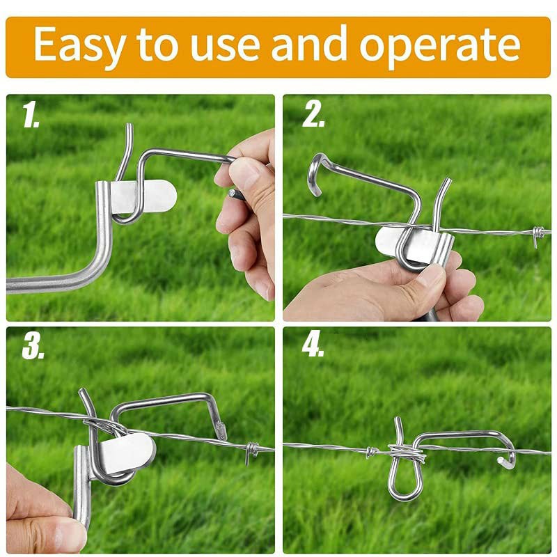 30Pcs Fence Wire Tensioner Garden Yard Metal Fence Wire Fastening Tool with Wrench