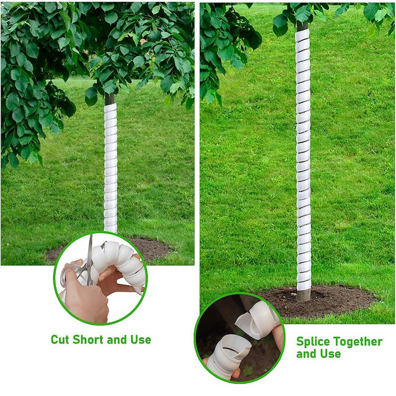 2 Large + 2 Small Tree Trunk Protectors Plastic Tree Trunk Wrap Pipes Bark Guard