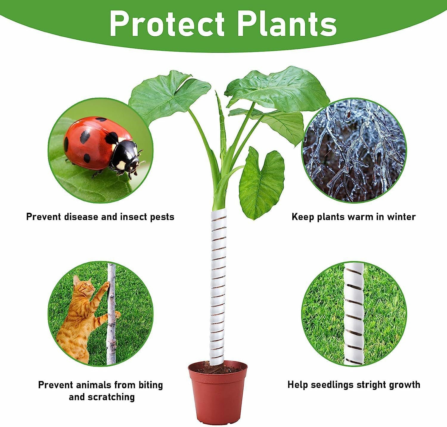 1 Large + 1 Small Tree Trunk Cover Plastic Tree Trunk Wrap Pipe Bark Protectors