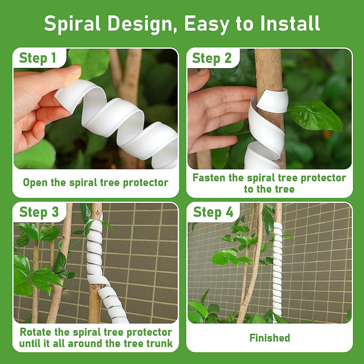 1 Large + 1 Small Tree Trunk Cover Plastic Tree Trunk Wrap Pipe Bark Protectors