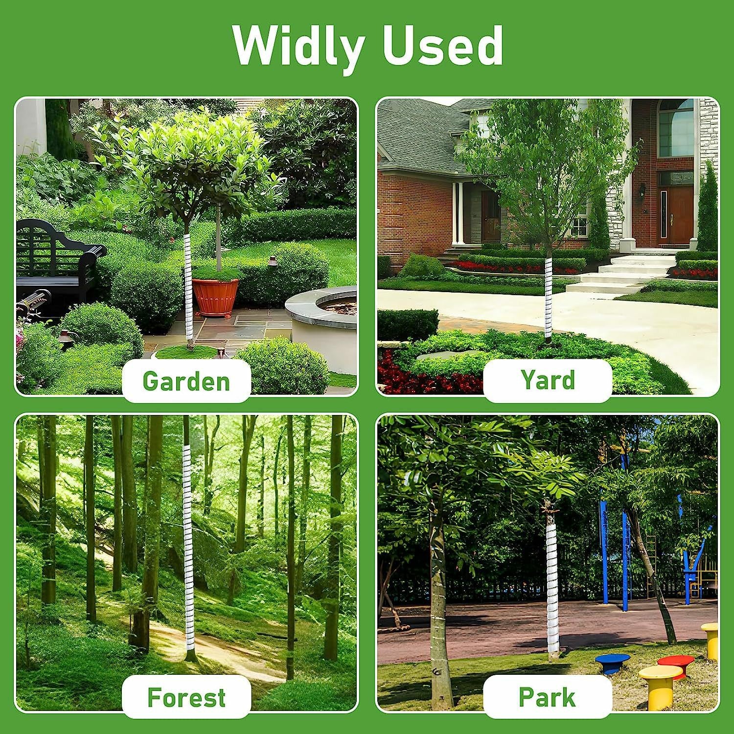 1 Large + 1 Small Tree Trunk Cover Plastic Tree Trunk Wrap Pipe Bark Protectors