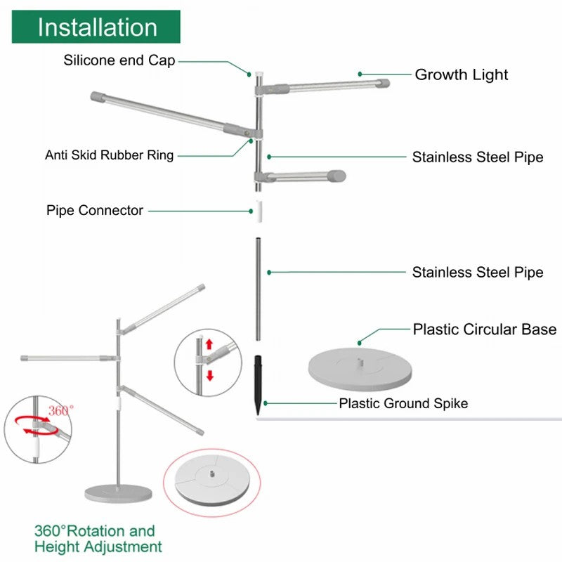 XYM-Grow Light(4000+RB)-TX-WX 10W Indoor Succulent Plant Vegetable Fruit Growth Lamp Full Spectrum Plant Light Bar