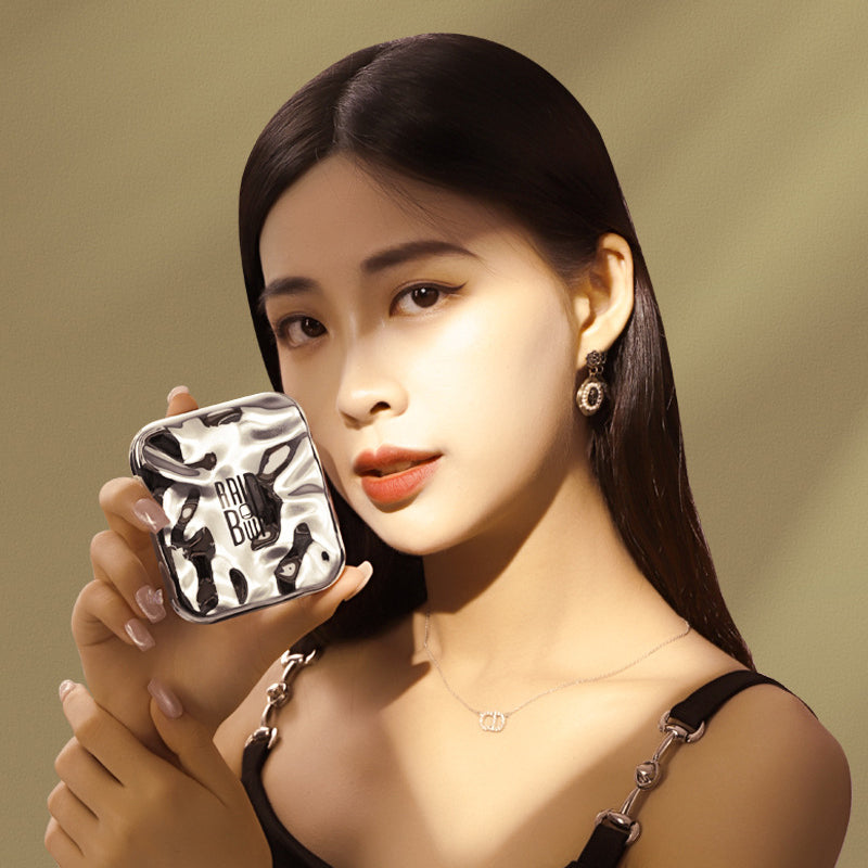 Foldable Mini LED Mirror Girls Birthday Gift Travel Stepless Dimming Makeup Mirror with Light