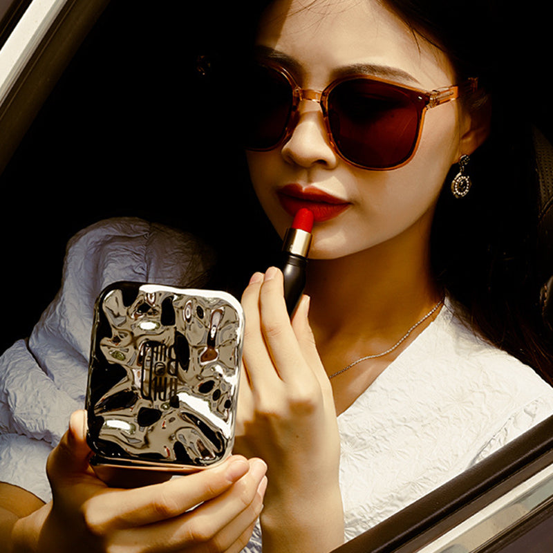Foldable Mini LED Mirror Girls Birthday Gift Travel Stepless Dimming Makeup Mirror with Light