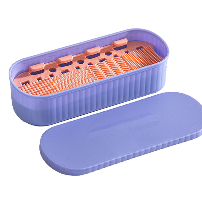 U026 Makeup Brush TRP+PP Storage Box Makeup Egg Puff Cleaning Filter Drying Rack