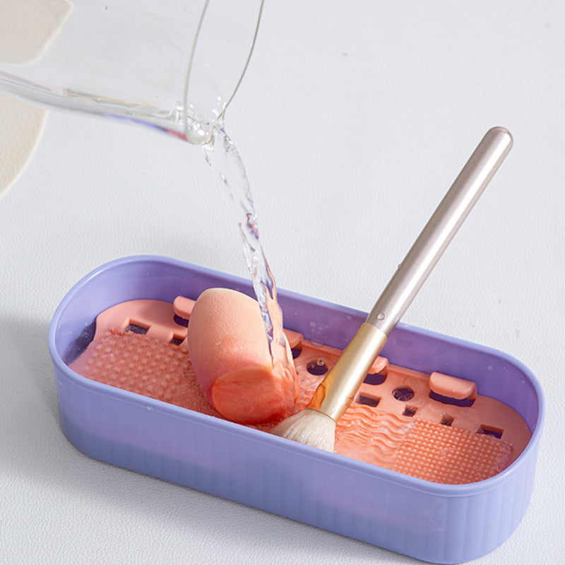 U026 Makeup Brush TRP+PP Storage Box Makeup Egg Puff Cleaning Filter Drying Rack