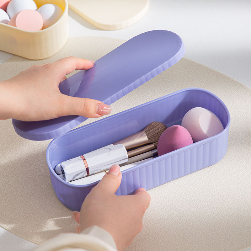 U026 Makeup Brush TRP+PP Storage Box Makeup Egg Puff Cleaning Filter Drying Rack