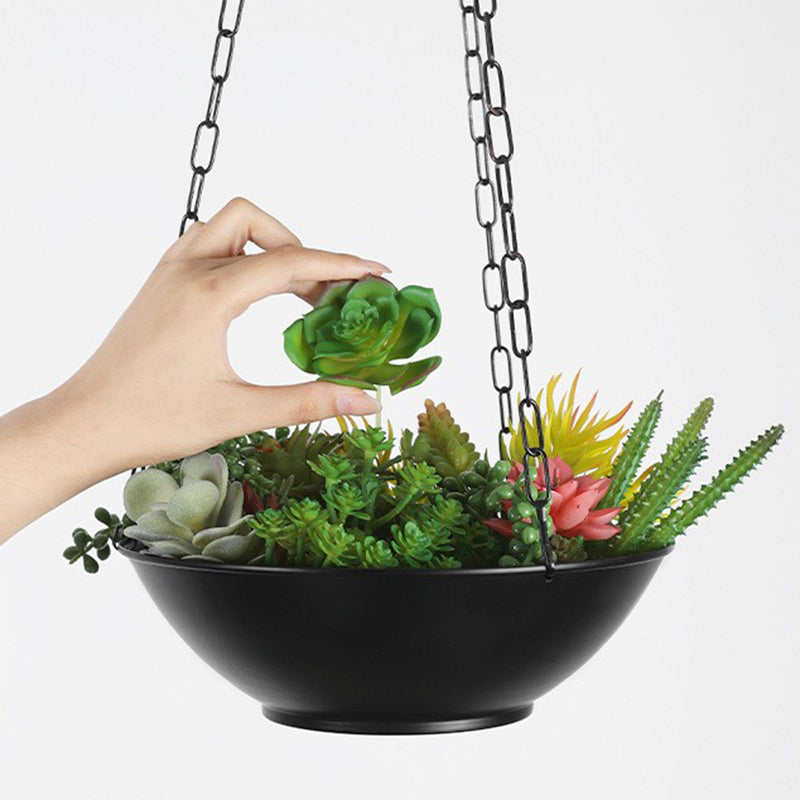 001-DL-01 Iron Hanging Flower Pot Indoor Outdoor Balcony Potted Plant Display Basket