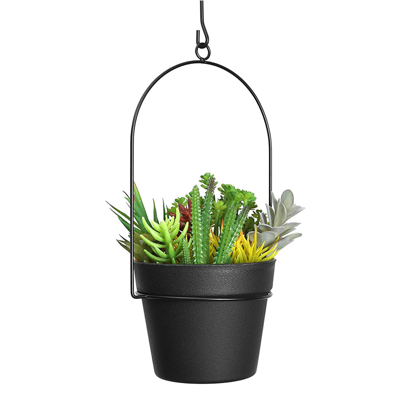 001-YL-221 Hanging Plant Pot Indoor Outdoor Balcony Potted Flower Iron Display Basket