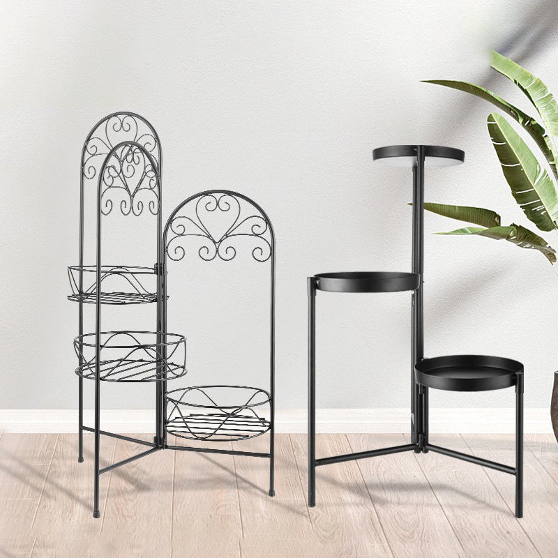 001-TX001 Potted Plant Storage Rack 3-layer Floor Shelf Iron Art Indoor Balcony Pothos Flower Pot Rack