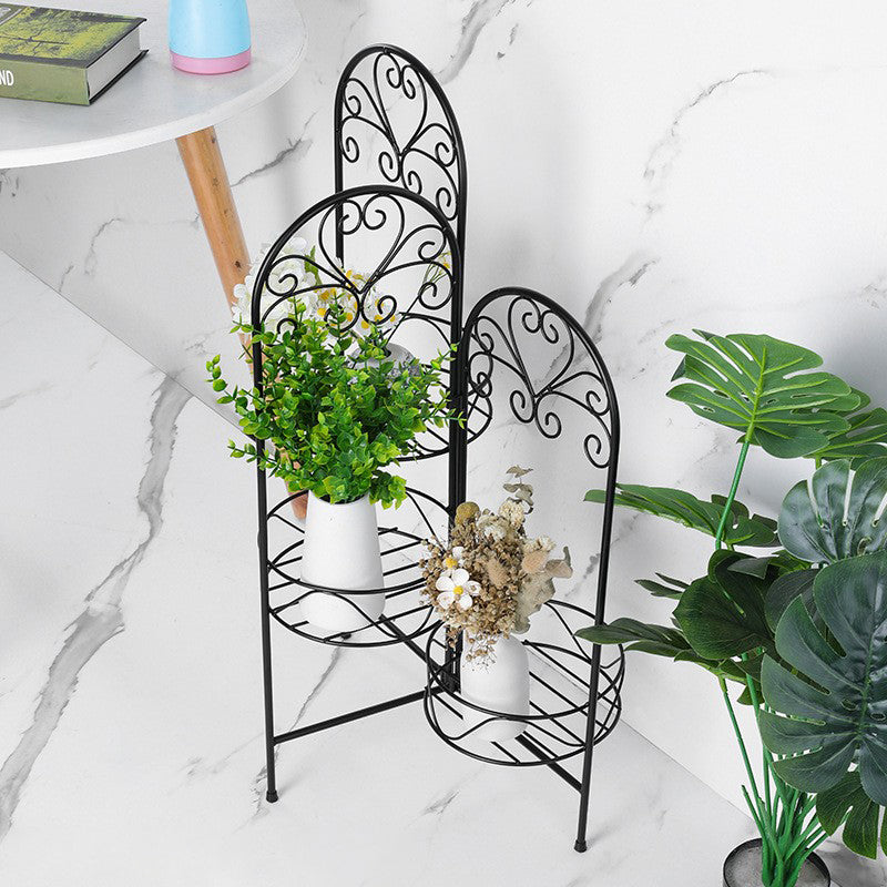 001-TX001 Potted Plant Storage Rack 3-layer Floor Shelf Iron Art Indoor Balcony Pothos Flower Pot Rack