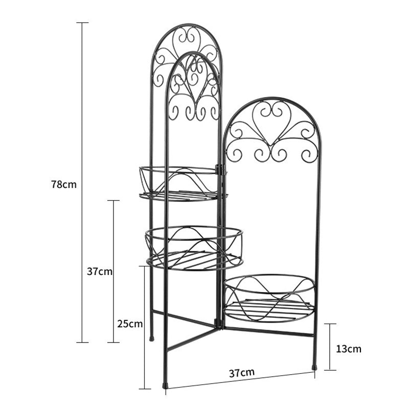 001-TX001 Potted Plant Storage Rack 3-layer Floor Shelf Iron Art Indoor Balcony Pothos Flower Pot Rack